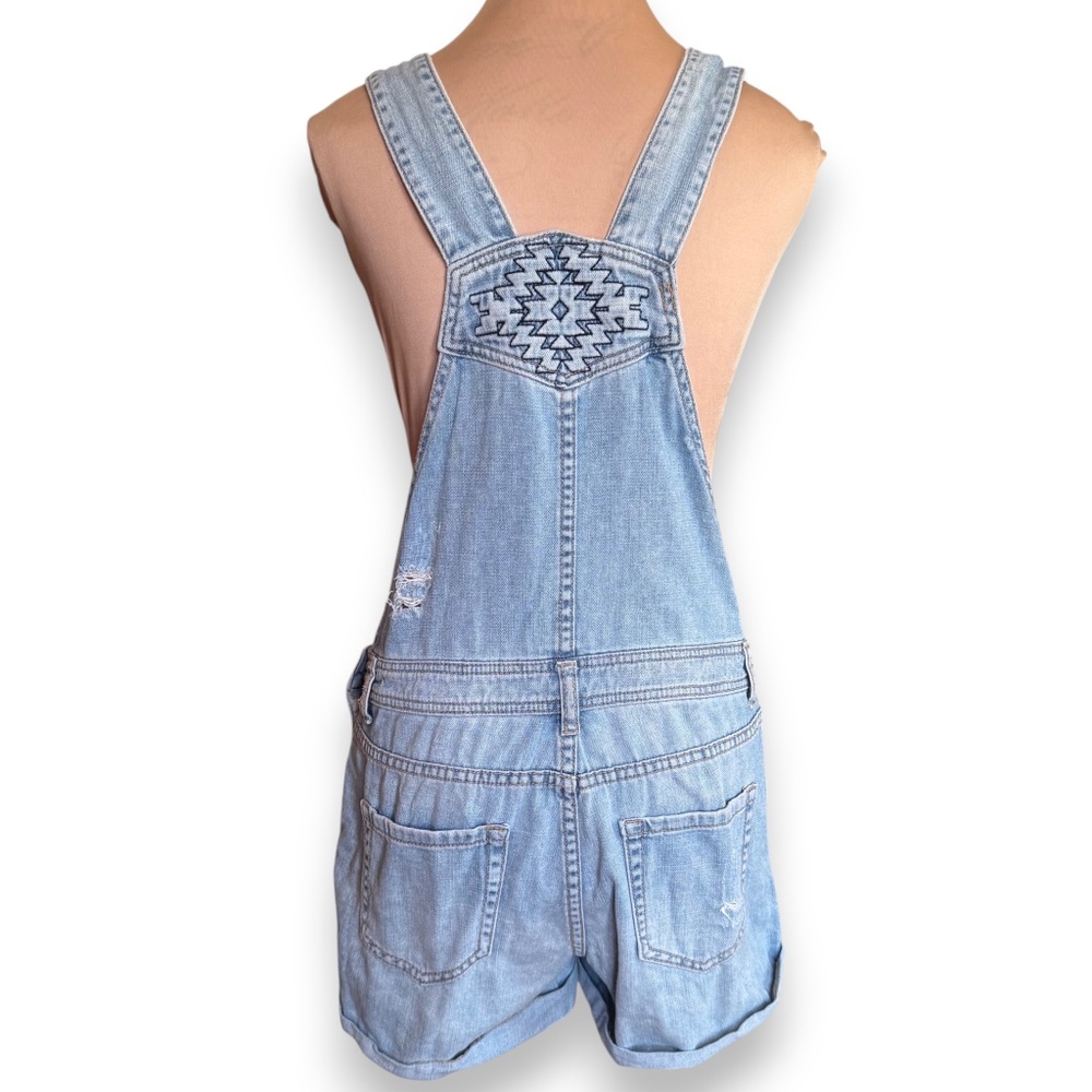 ABERCROMBIE & FITCH denim short overalls romper light wash size 27 - Picture 2 of 8